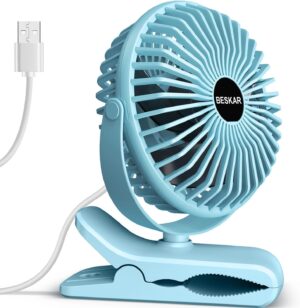 BESKAR USB Powered Clip on Fan, Por...