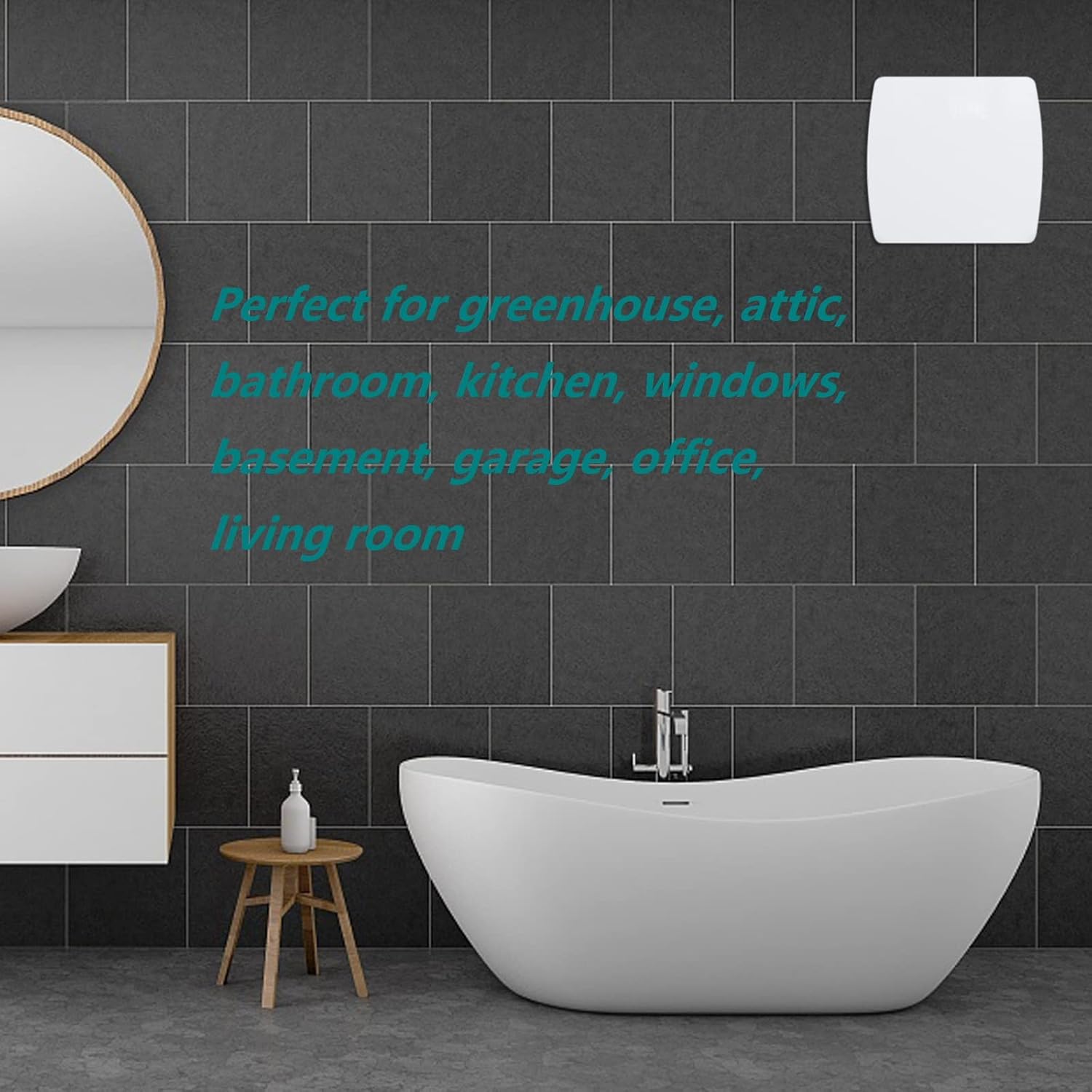 Bathroom Exhaust Fan 141 CFM 6 Inch Allvent Home Ventilation Ceiling Window and Wall Mount Vent Fan with Anti-backflow Check Valve for Kitchen Bathroom Garage(110v/18W/White) - Image 7