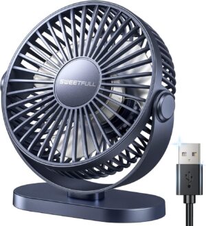 SWEETFULL USB Desk Fan Small Quiet ...