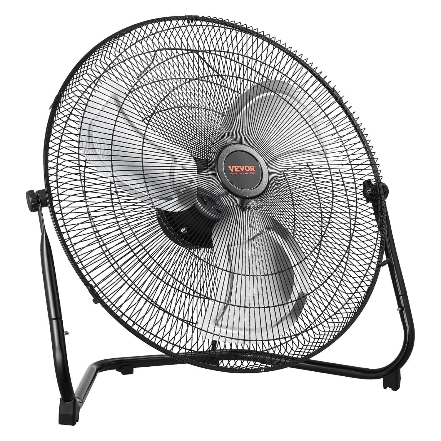 VEVOR Floor Fan, 3 Speeds High Velocity Heavy Duty 20 Inch Industrial Fan, 4800 CFM 360° Adjustable Tilt 21.33 ft/sec Airflow Large Metal Fan, for Home, Gym, Office, Garage, Commercial Shop & Bedroom - Image 4