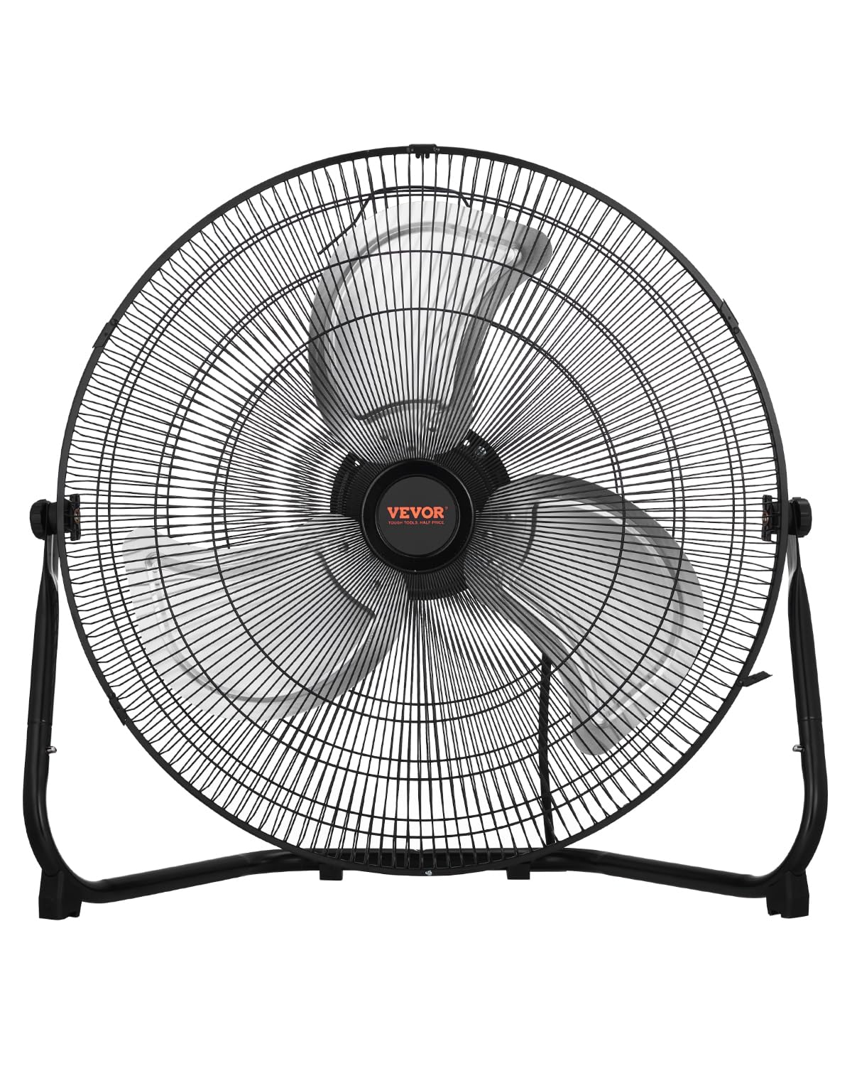 VEVOR Floor Fan, 3 Speeds High Velocity Heavy Duty 20 Inch Industrial Fan, 4800 CFM 360° Adjustable Tilt 21.33 ft/sec Airflow Large Metal Fan, for Home, Gym, Office, Garage, Commercial Shop & Bedroom