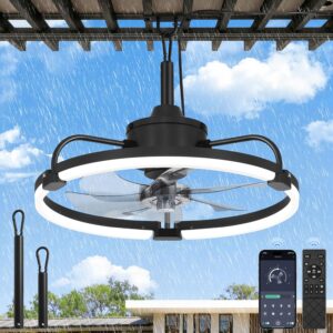 LEDIARY 20″ Outdoor Ceiling F...