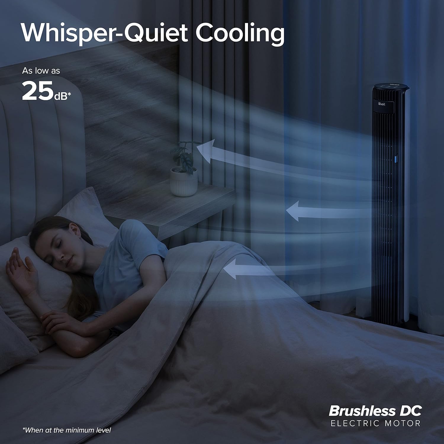LEVOIT Smart 42 Inch Tower Fan for Bedroom, 26ft/s Standing Bladeless Fan, Quiet 25dB, 90° Oscillation, Brushless DC Motor, 12 Speeds, 4 Modes, 24H Timer with APP, Works with Alexa - Image 4
