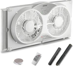 shinic 9″ Twin Window Fan wit...