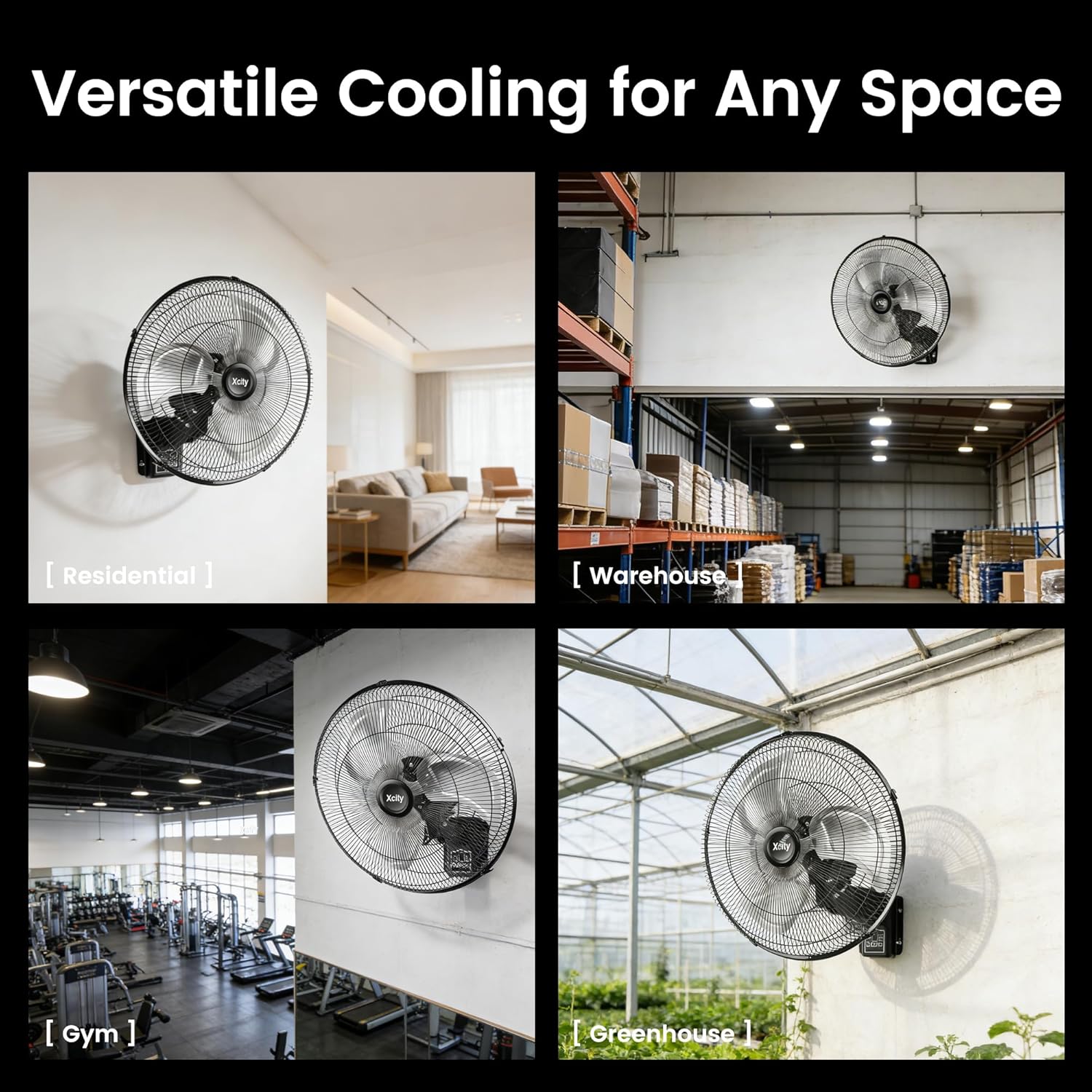 18" Oscillating Wall Mount Fan with Remote Control, 90° Auto Oscillation & Timer, Industrial Grade with 3 Speeds, Digital Display, Quiet Wall Mounted Fan for Home Gym, Garage, Workshop - Image 7