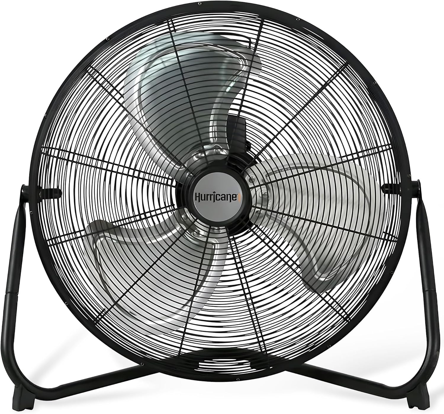Hurricane Pro Heavy-Duty High Velocity Metal Blade Floor Fan w/ 3 Speeds, Black, 20" - Corded Electric Air Cooling Unit w/ 5300 CFM Airflow for Home, Greenhouses, Garages, Gyms & Workshops