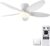 42″ Low Profile Flush Mount Ceiling Fan with Lights & Remote, Dimmable 3-Color LED, 6 Speed Wind, Reversible DC Motor,Timer, Memory Function – Quiet Bedroom & Patio Fan for Indoor/Outdoor Use (White)