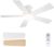 addlon Ceiling Fans with Lights, 42 Inch Low Profile Ceiling Fan with Light And Remote Control, Flush Mount, Reversible, 3CCT, Dimmable, Quiet, White Small Ceiling Fan for Bedroom Indoor/Outdoor Use