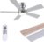46″ Ceiling Fan with Lights Low Profile, Flush Mount Ceiling Light with Remote and 5 Blades, Mute Reversible Motor, 6 Speeds and 3CCT Dimming, Modern Fan Light for Indoor Bedroom, Silver