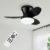 Small Ceiling Fan, 26 Inch Black Flush Mount Ceiling Fan with Lights and Remote, Low Profile Ceiling Fan with 3 Reversible Blades 6 Wind Speeds, Modern Ceiling Fan for Bedroom Kitchen