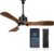 42 Inch Outdoor Ceiling Fan with Light & Remote, IP65 Wet Rated Plug-in Smart Fan, Waterproof Dimmable LED for Gazebo, Patio, Porch, Brown Finish