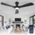 Depuley 52-Inch Ceiling Fans with Lights: Black 3 Blade Flush Mount Low Profile Ceiling Fan for Bedroom – Dimmable Indoor Outdoor Fan with Remote APP Control Ultra Quiet DC Motor Timer