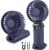 Portable Handheld Fan Rechargeable Small Fan 5 Speeds with Lanyard and Base USB Desk Fan Foldable Quiet Personal Fan with LED Display for Office, Home, Travel, Outdoor