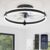 Low Profile Ceiling Fans with Lights and Remote, 19.7” Modern Flush Mount Ceiling Fan, Dimmable LED Small Fan Light, 6 Speeds, Fandelier Ceiling Fans with LED Light for Bedroom, Black