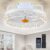 13In Flush Mount Ceiling Fans – White Bladeless Ceiling Fan with Lights and Remote Control, 3CCT Dimmable and Reversible, Small Low Profile Ceiling Fan Light for Modern Indoor Bedroom