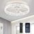 LEDIARY 20″ Modern Ceiling Fans with Lights and Remote, Dimmable Low Profile Ceiling Fan, Flush Mount Bladeless Ceiling Fan, Stepless Color Temperature Change and 6 Speeds – White