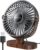 SWEETFULL 6.5 Inch USB Small Desk Fan, 3 Speeds Quiet Portable Desktop Table Fan, 360° Adjustment Personal Mini Fan for Home Office Car Outdoor Travel (Black wood grain)