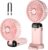Handheld Fan, Mini Portable Fan USB Rechargeable, Small Pocket Fan 5 Speeds with Lanyard and Base, Built-in 4200mAh Battery USB Desk Fan Foldable for Office, Outdoor, Home, School (Pink)