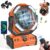 Odoland 40000mAh Camping Fan with LED Light, Auto-Oscillating Desk Fan with Remote & Hook, Rechargeable Battery Operated Outdoor Tent Fan with Timer, Power Fan for Camp,Travel,Jobsite and Beach,Orange